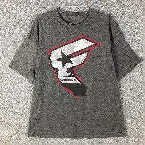 Famous T-Shirt Men's 2XL Casual Short Sleeve Gray Cotton Blend Crew Neck